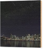 Comet Over San Francisco Wood Print
