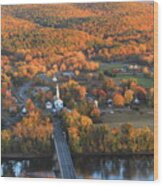 Connecticut Valley Hills And Sunderland Fall Foliage Wood Print