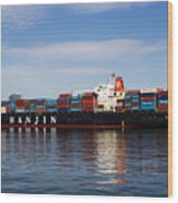 Container Ship Wood Print