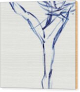 Contemporary Ballet Dancer, Blue Wood Print