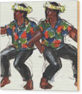 Cook Islands Ute Dancers Wood Print