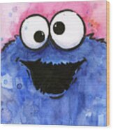 Cookie Monster Wood Print