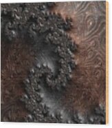 Copper And Steel Embossed Spiral Abstract Wood Print