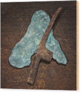 Copper Nugget Rock Hammer Wood Print