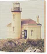 Coquille Lighthouse Ii Wood Print