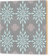 Coral And Turquoise Gray Wood Print