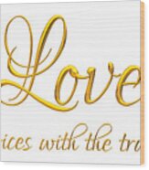 Corinthians Love Rejoices With The Truth Wood Print