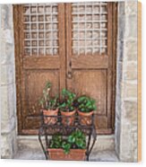 Cortona Brown Door Wood Print