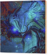 Cosmic Blue Wood Print