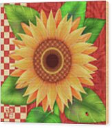 Country Sunflower Wood Print