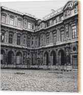 Courtyards Of The Louvre Wood Print