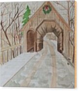 Covered Bridge Wood Print