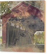 Utica Mills Covered Bridge Wood Print