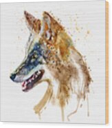 Coyote Head Wood Print