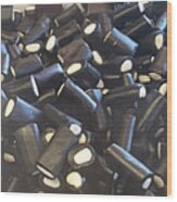 Creme Filled Black Licorice Wood Print