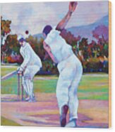 Cricket In The Park Wood Print