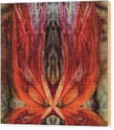 Crimson Flame Wood Print