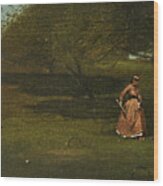 Croquet Player Wood Print