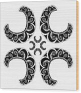 Cross Maori Style Wood Print