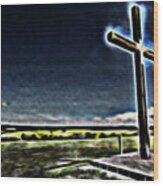 Cross On The Hill Wood Print