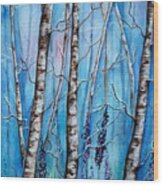 Crystal Blue Forest Wood Print