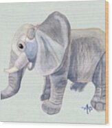 Cuddly Elephant Ii Wood Print