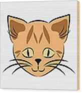 Cute Orange Tabby Cat Face Wood Print