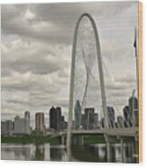 Dallas Suspension Bridge Wood Print