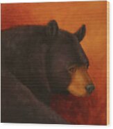 Darkly Dreaming Bear Wood Print