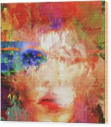 David - Abstract Expressionist David Bowie Portrait Wood Print
