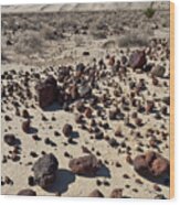 Death Valley Dunes And Rocks Wood Print