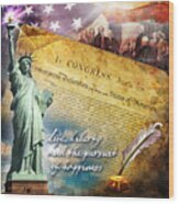 Declaration Of Independence Wood Print