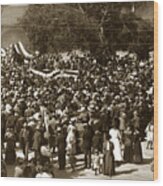Decorated Grandstand During The Speech By President Theodore  Roosevelt's At Palo Alto  Depot 1903 Wood Print