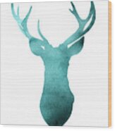 Deer Head Watercolor Giclee Print Wood Print