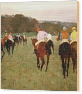 Degas Race Hoses At Longchamp Wood Print