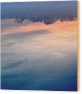 Delaware River Abstract Reflections Foggy Sunrise Nature Art Wood Print