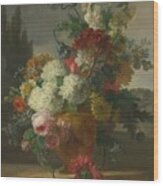 Delfshaven Still Life Of Flowers In A Vase Wood Print