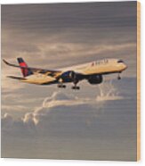 Delta Air Lines - Airbus A350-941 - N503dn Wood Print
