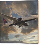 Delta Air Lines Boeing 777-200lr Wood Print