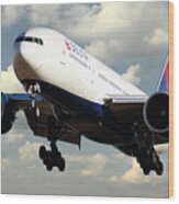 Delta Airlines Boeing 777 Wood Print