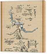 Dentist Chair Patent Drawing Wood Print