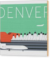Denver Dia/aqua Wood Print