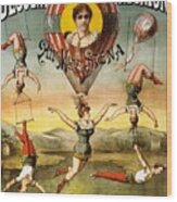 Descente D'absalon Par Miss Stena - Aerialists, Circus - Retro Travel Poster - Vintage Poster Wood Print