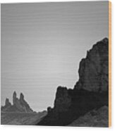 Desert Pinnacles I Bw Wood Print