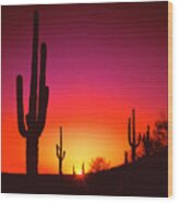 Desert Sunset Wood Print