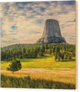 Devil's Tower - The Other Side Wood Print