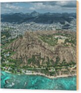 Diamond Head Overview Wood Print