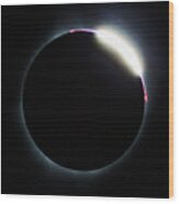 Diamond Ring - Eclipse August 21 2017 Wood Print