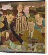 Dinner At The Algonquin Round Table Wood Print