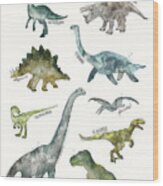 Dinosaurs Wood Print